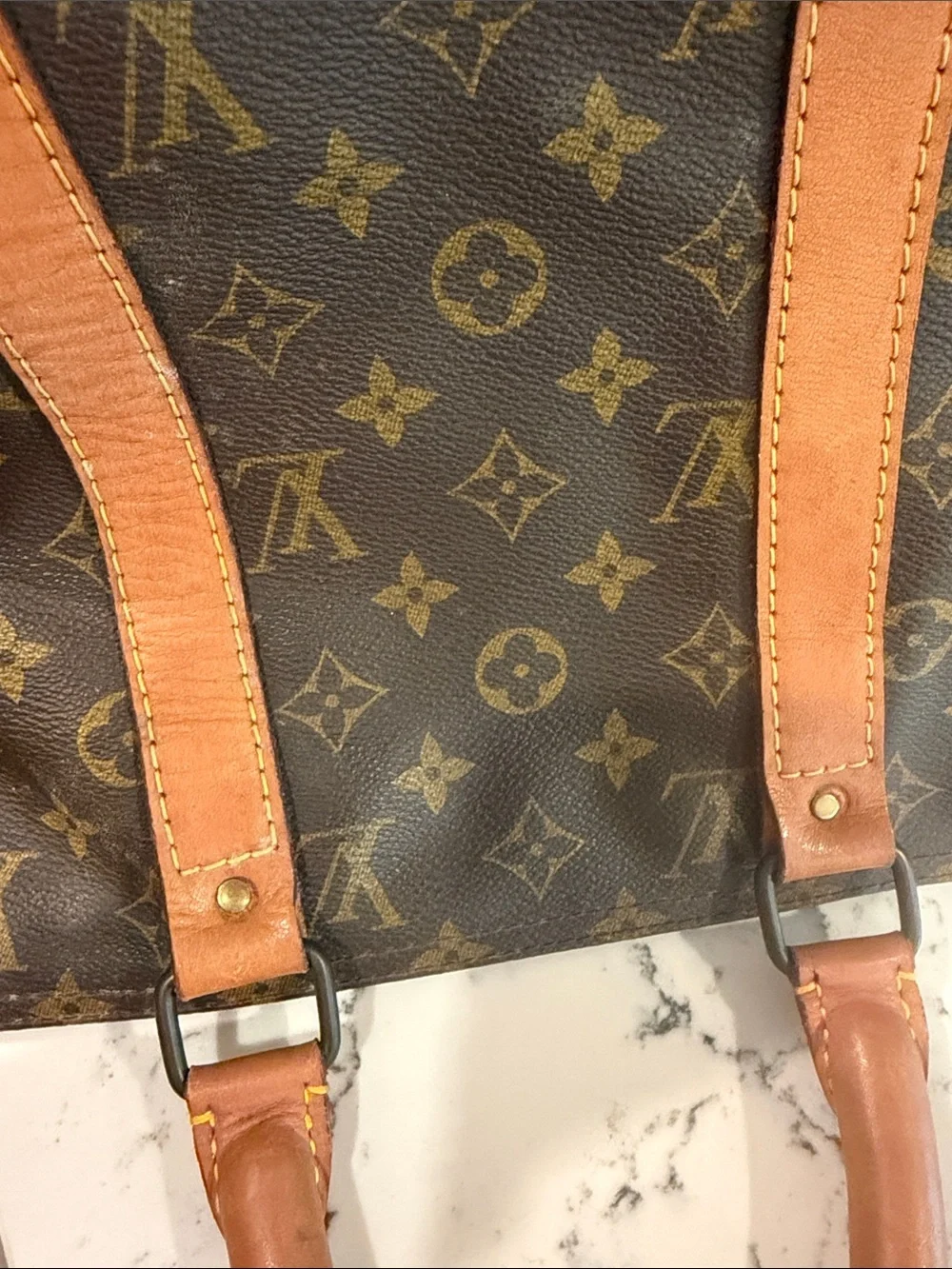 Louis Vuitton Brown Monogram Canvas Travel Bag keepall 50 - project bag/ as is